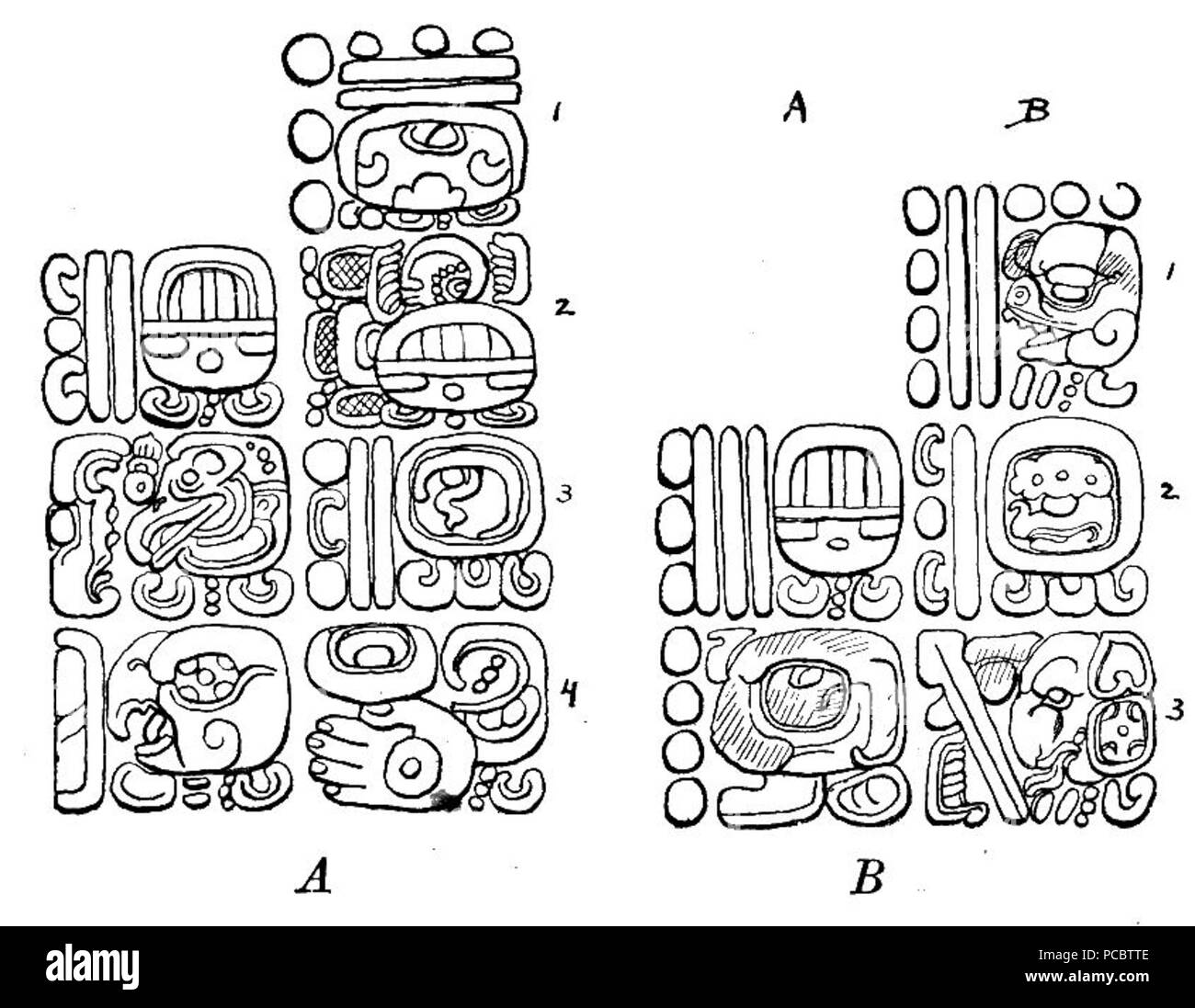 37 Fig 79 hiéroglyphes mayas Banque D'Images