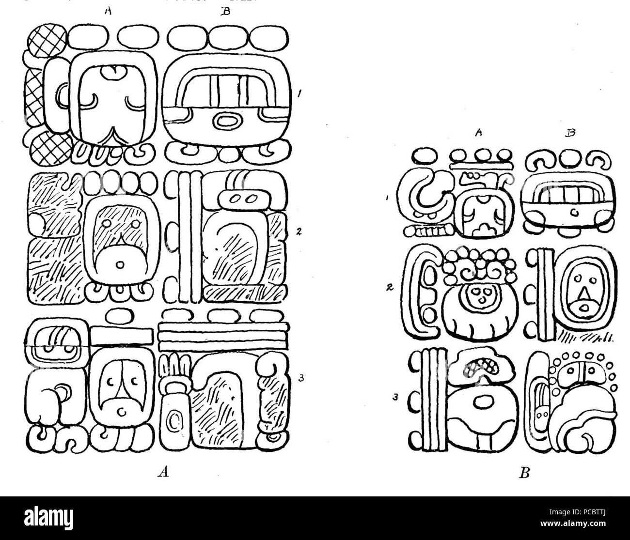 37 Fig 83 hiéroglyphes mayas Banque D'Images