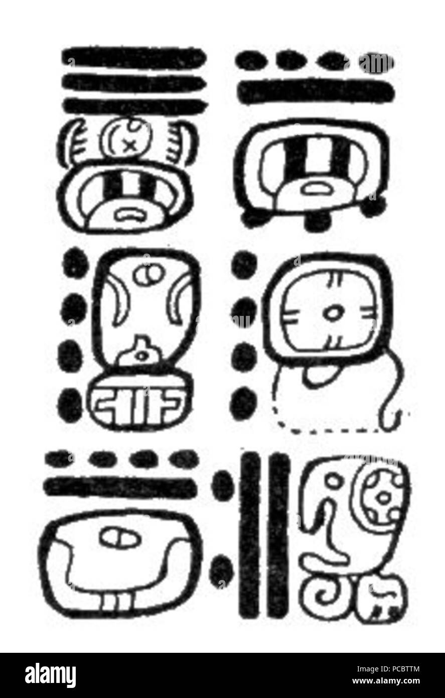 37 Fig 85 hiéroglyphes mayas Banque D'Images