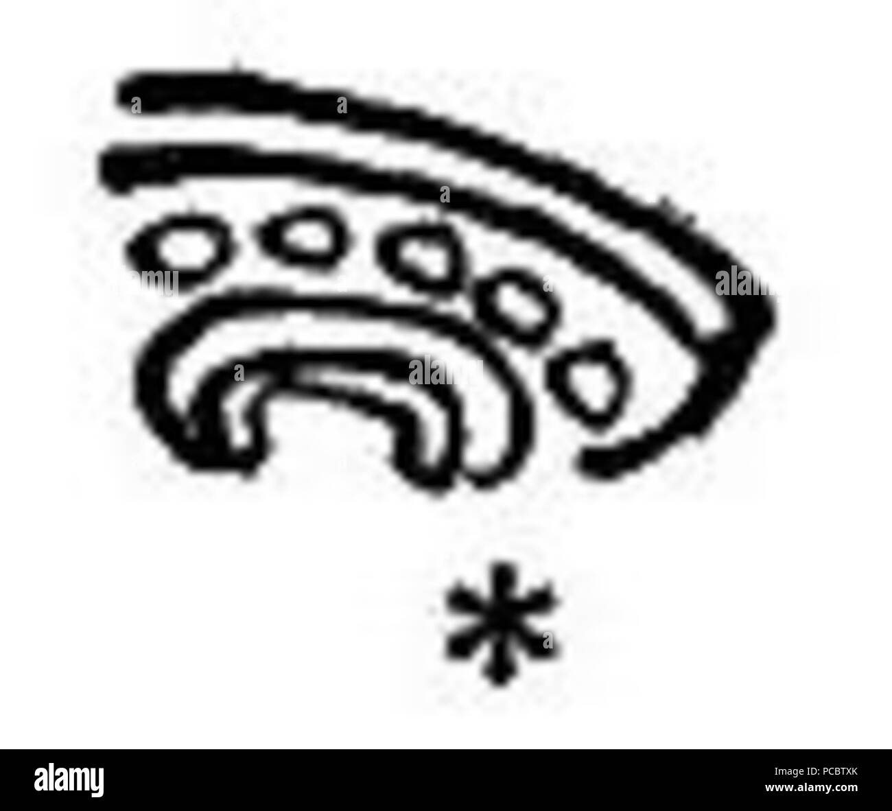 37 hiéroglyphes mayas Sidenote 122 Banque D'Images