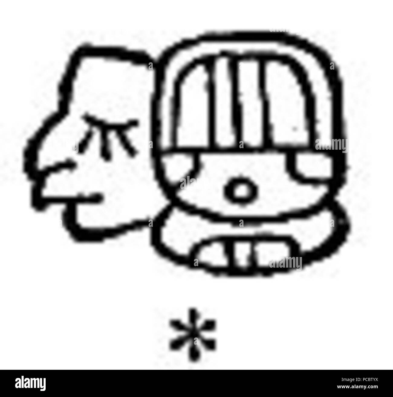 37 hiéroglyphes mayas Sidenote 96a Banque D'Images