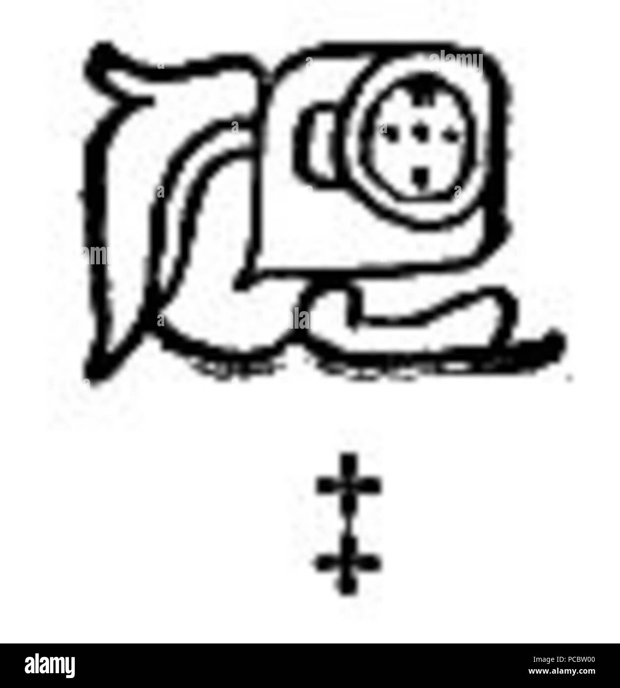 37 hiéroglyphes mayas Sidenote 96c Banque D'Images