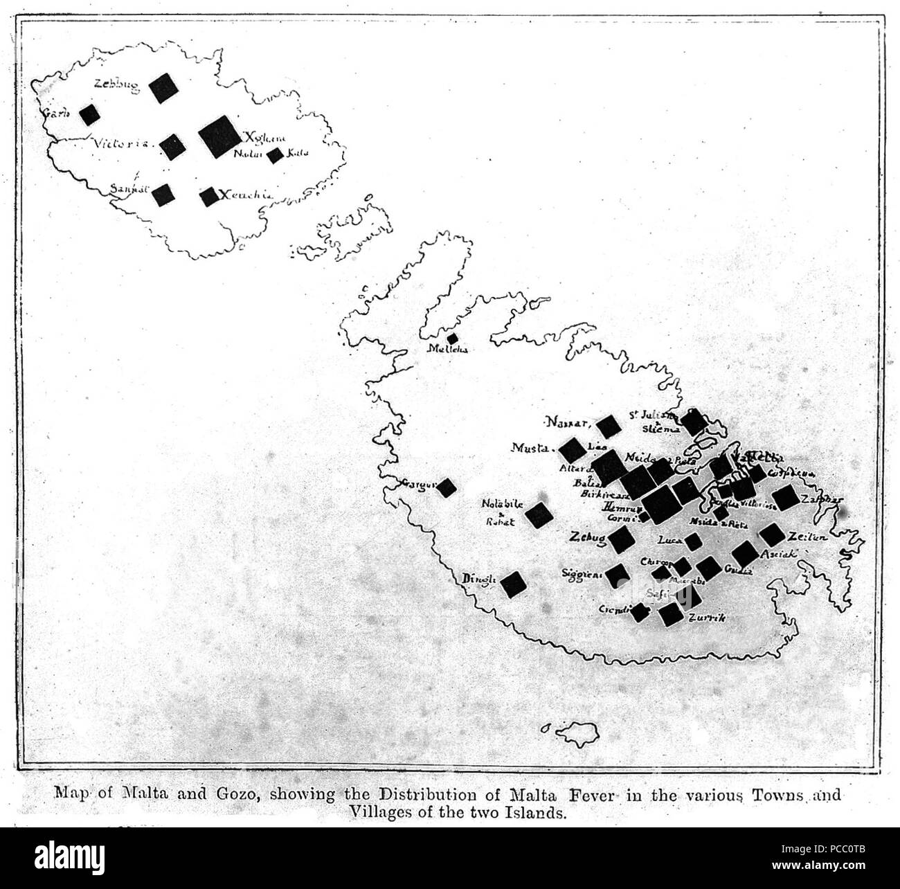 1 David Bruce ; carte ; 'population' civile Wellcome L0020993 Banque D'Images