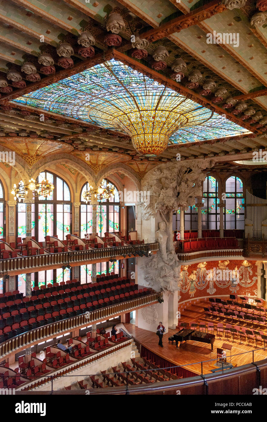 Barcelone, Palau de la Musica Catalana. Modernisme, Palast der katalanischen Musik, Barcelona, Katalonien, Spanien. 1905 - 1908 Erbaut von Lluis Domen Banque D'Images