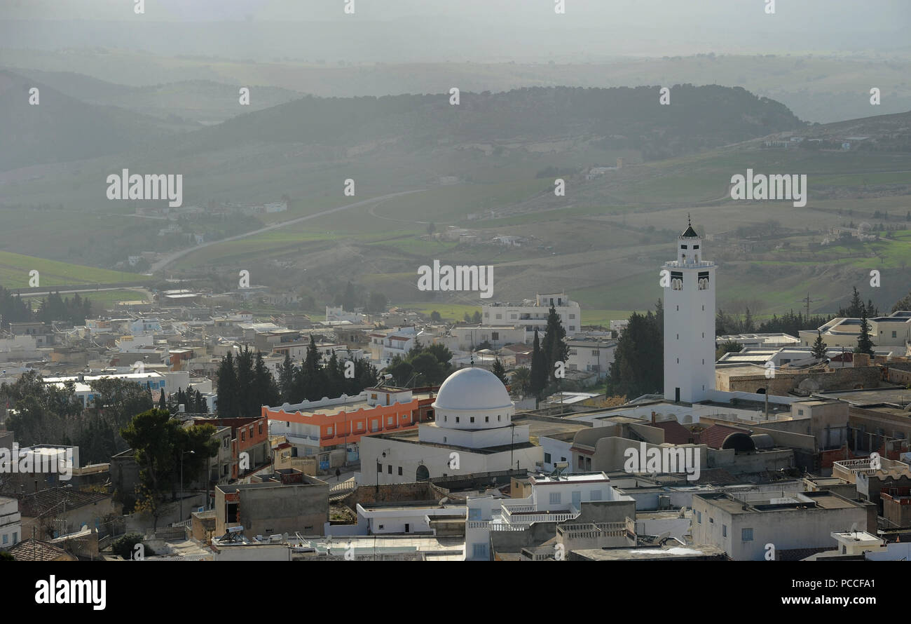 14 février 2013 - El Kef, Tunisie : Photo de la mosquée de Sidi Ali Ben Salah à El Kef, un lieu de culte réputé pour sa communauté islamiste salafiste. La mosquée Sidi Ali Ben Salah, un lieu de rassemblement pour la communauté salafiste d'El Kef. *** FRANCE / PAS DE VENTES DE MÉDIAS FRANÇAIS *** Banque D'Images