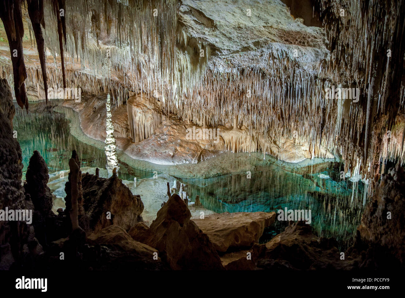 Grotte Cuevas del Drach sur Mallorca Banque D'Images