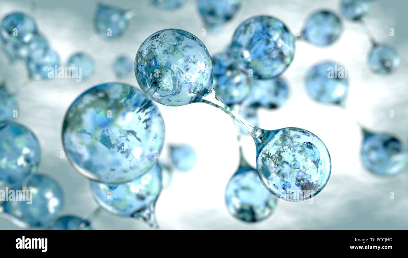 Les molécules d'eau 3d concept background Banque D'Images