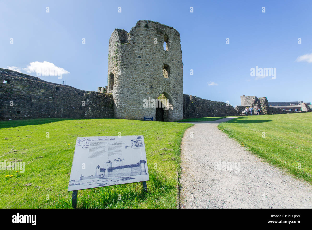 Barbican à porte, garniture de Trim Castle, comté de Meath, Leinster, Irlande Banque D'Images