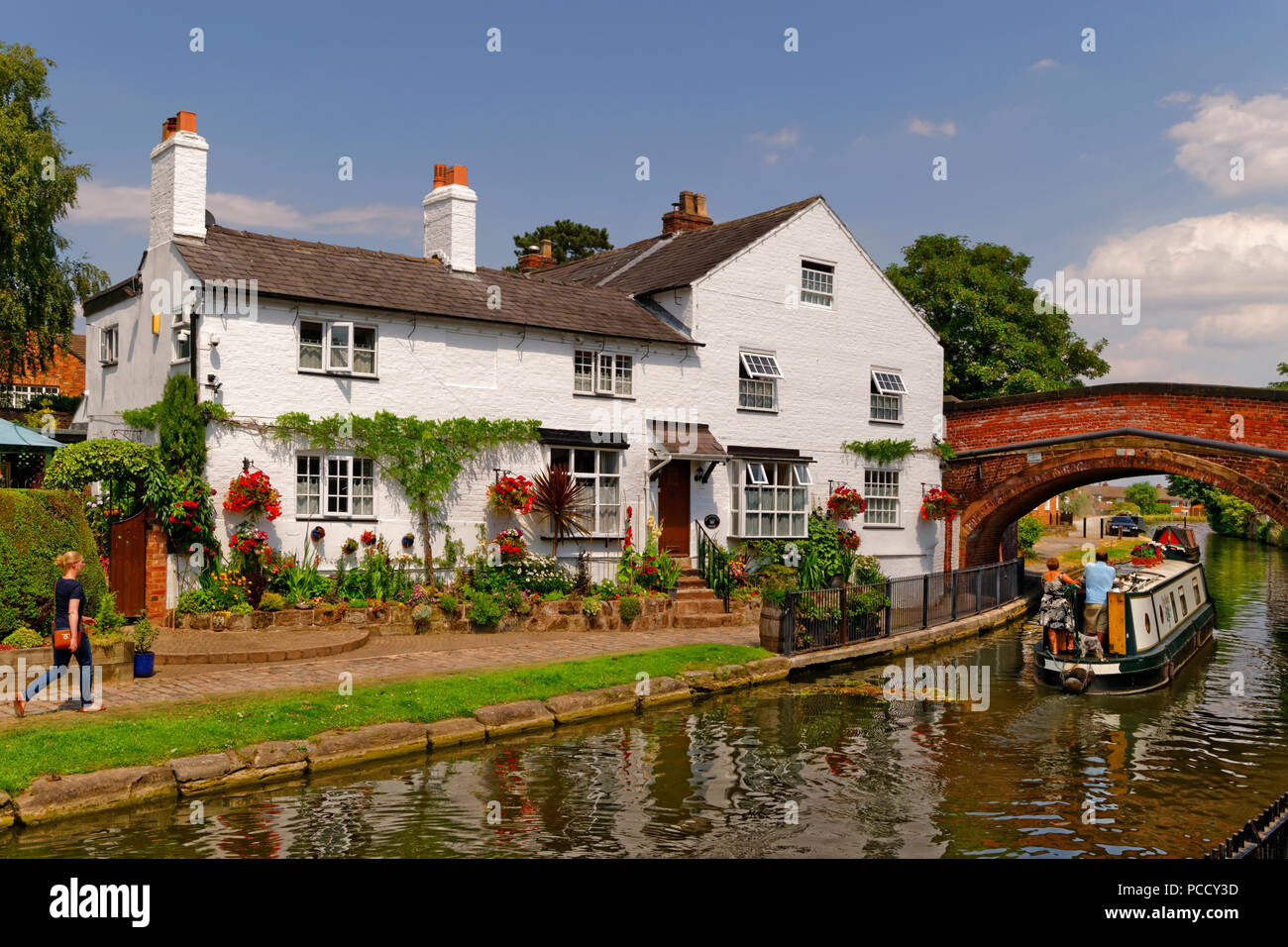 Canal de Bridgewater en Lymm village, Warrington, Cheshire, Angleterre, Royaume-Uni. Banque D'Images
