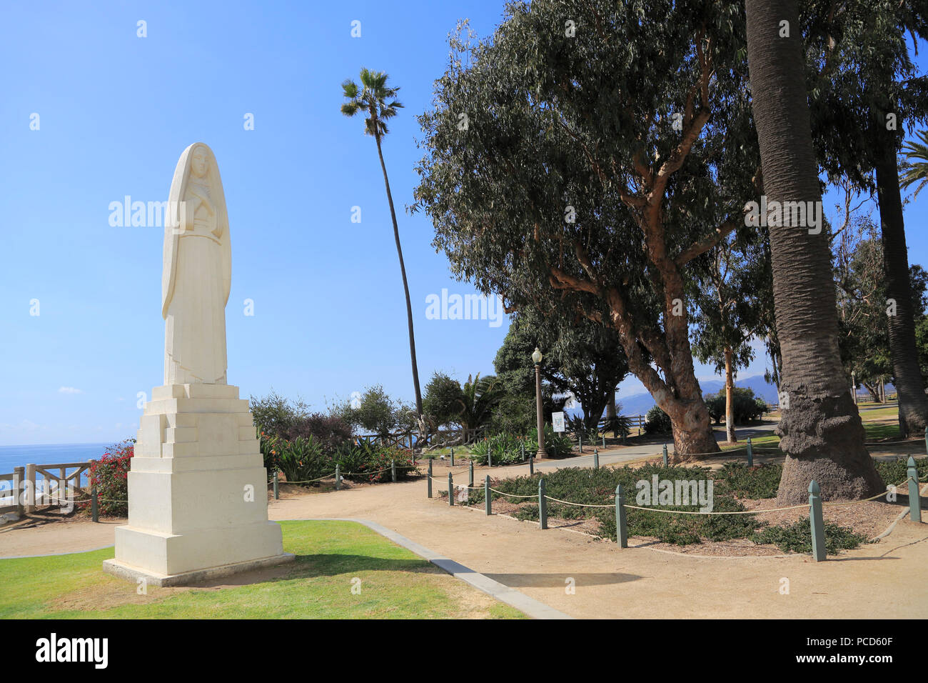 Statue Art Déco Saint Monica, Palisades Park, Santa Monica, Los Angeles, Californie, États-Unis d'Amérique, Amérique du Nord Banque D'Images