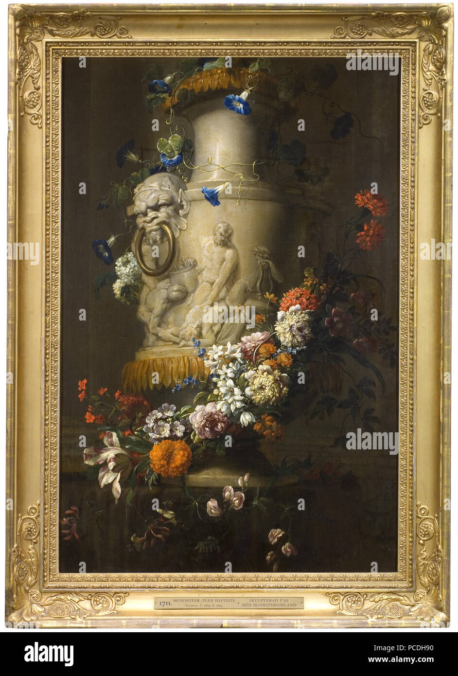 60 En Vase avec guirlande de fleurs (Jean-Baptiste Monnoyer) - Nationalmuseum - 18715 Banque D'Images