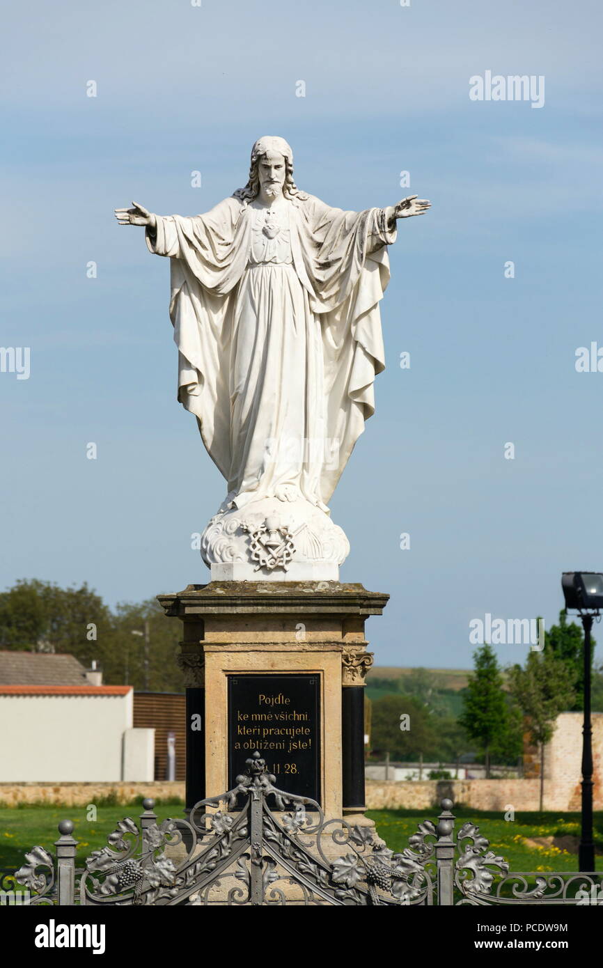 Jésus Christ à bras ouverts statue, Velehrad Basilique, République Tchèque Banque D'Images