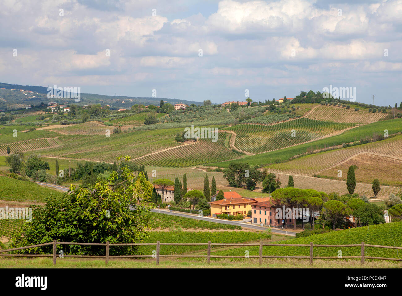 Fattoria Meix-devant-Virton vignoble en Toscane Italie situé dans la région de Chianti DOCG collines de Vinci une région prisée pour la production de vins doux Banque D'Images