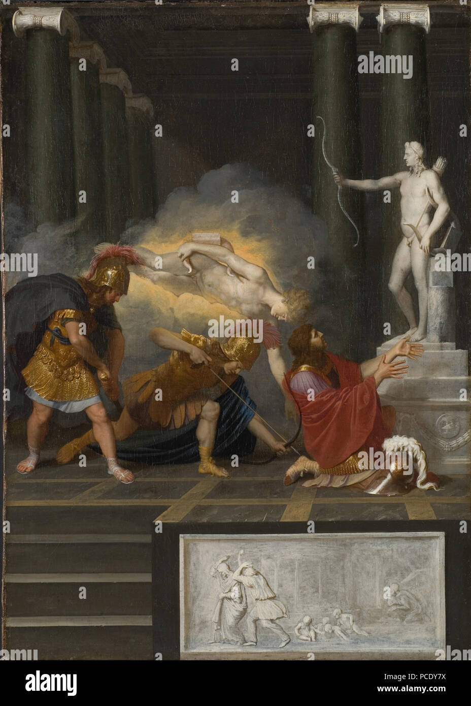 Bertholet Flemalle 1630-1702 såras hälen : Akilles je. NM 4284 Blessé au talon d'Achille (Bertholet Flemalle (1630-1702) - Nationalmuseum - 17431 Banque D'Images