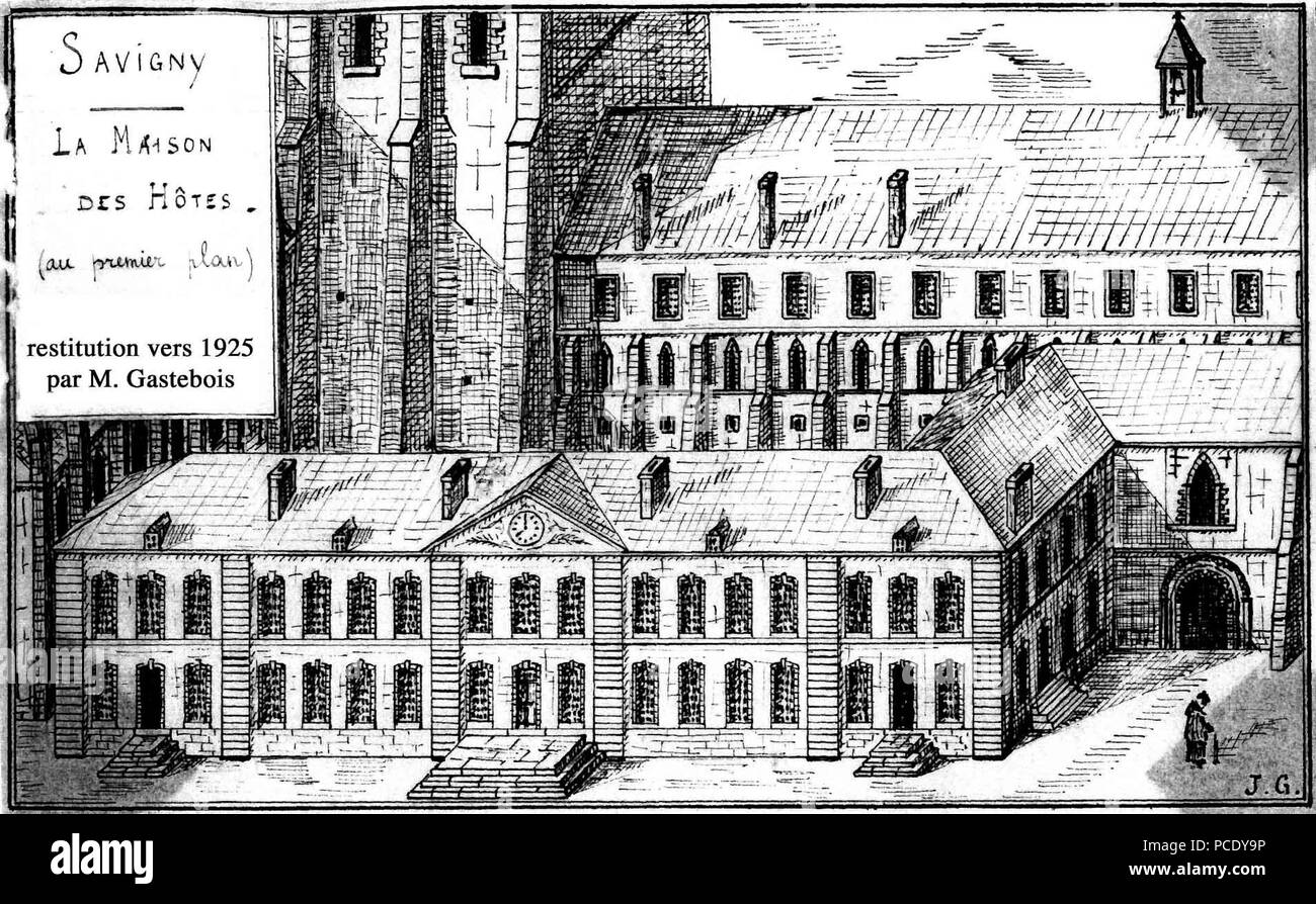 23 Abbaye de Savigny-le-Vieux, restitution Banque D'Images