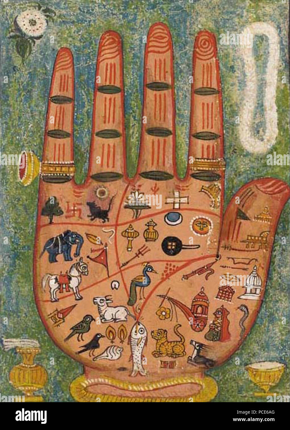 21 Une peinture d'une part, Hastakara Yantra Banque D'Images