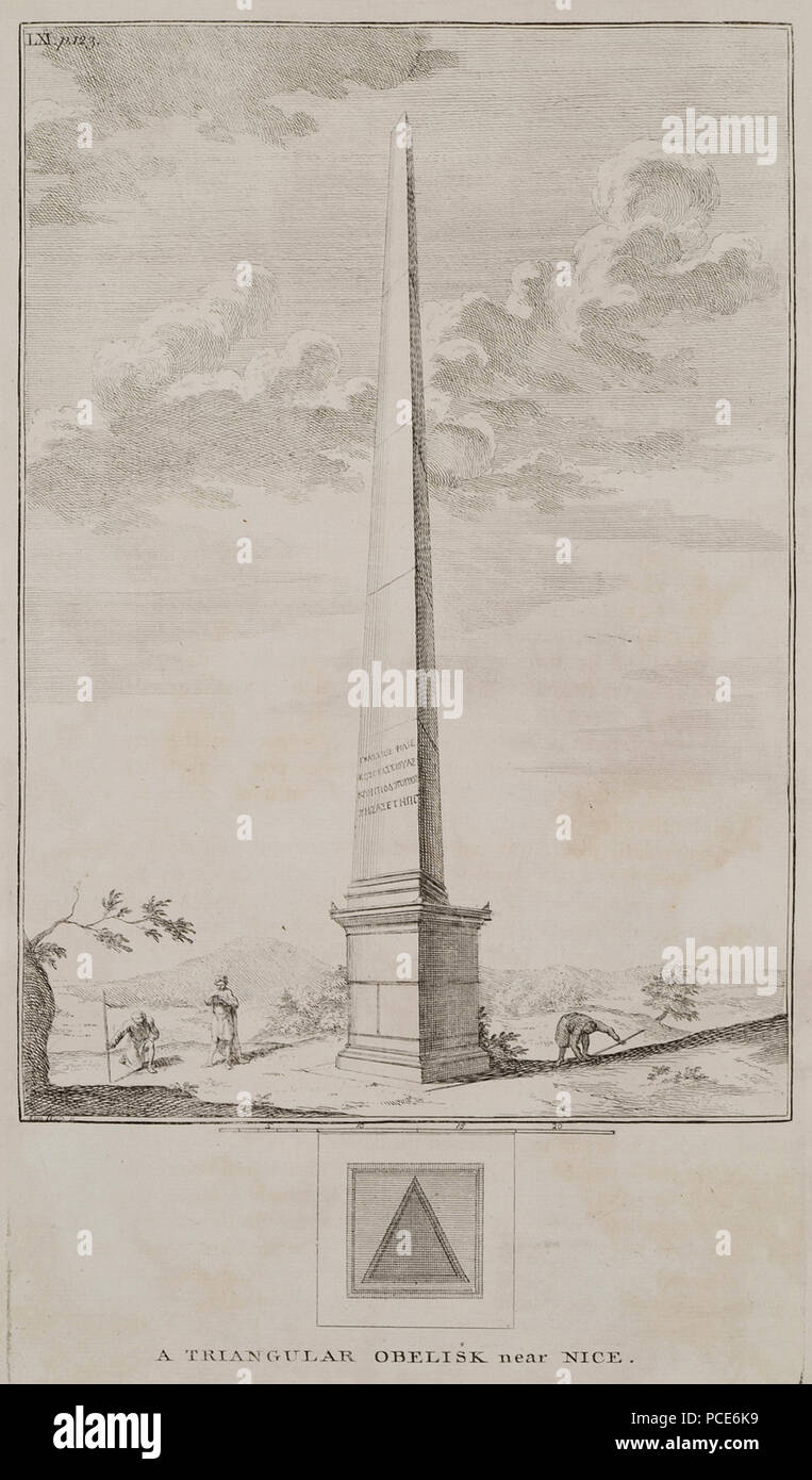 22 Un obélisque triangulaire près de Nice - Pococke Richard - 1745 Banque D'Images