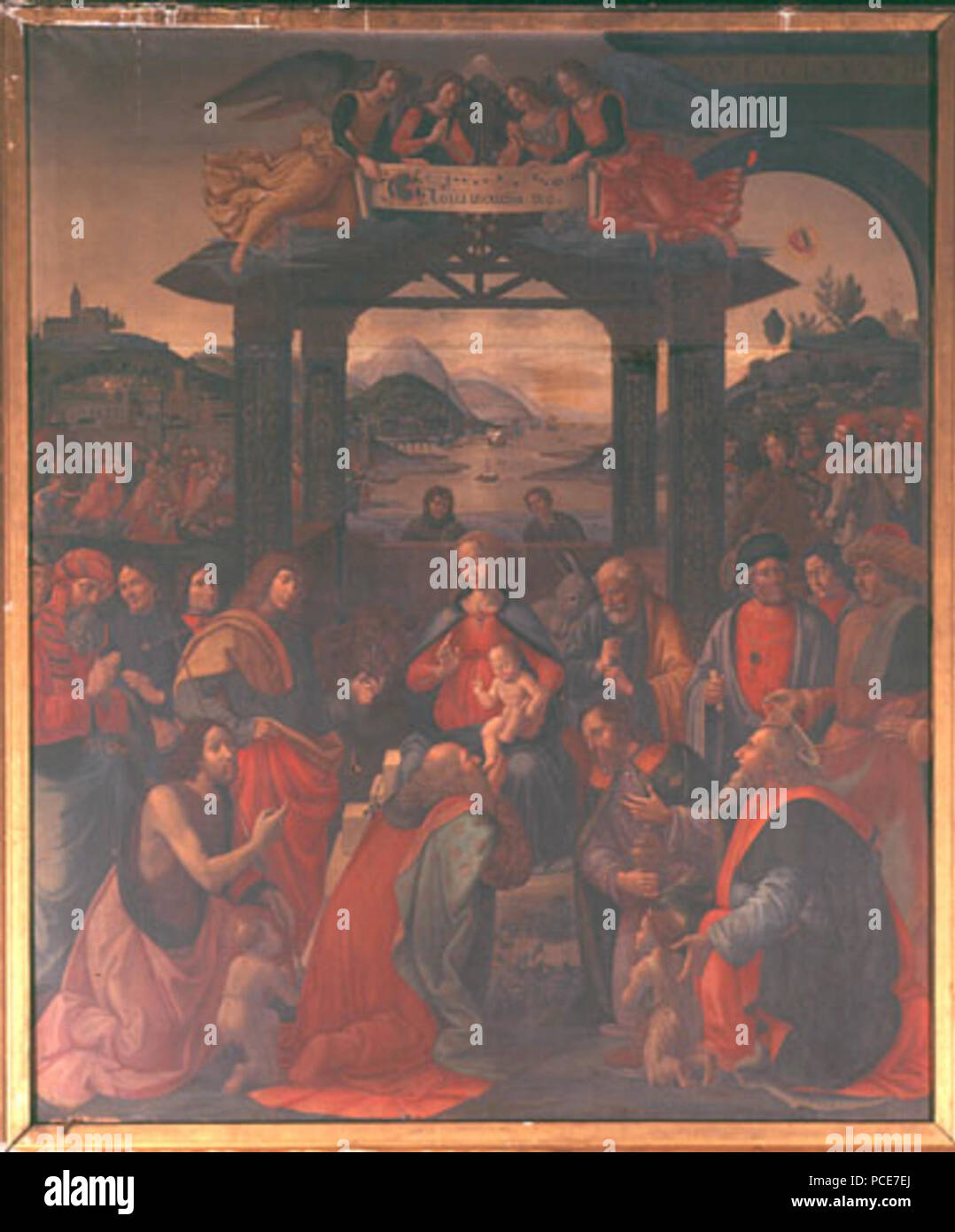 28 Rois mages Adoration Balze Banque D'Images