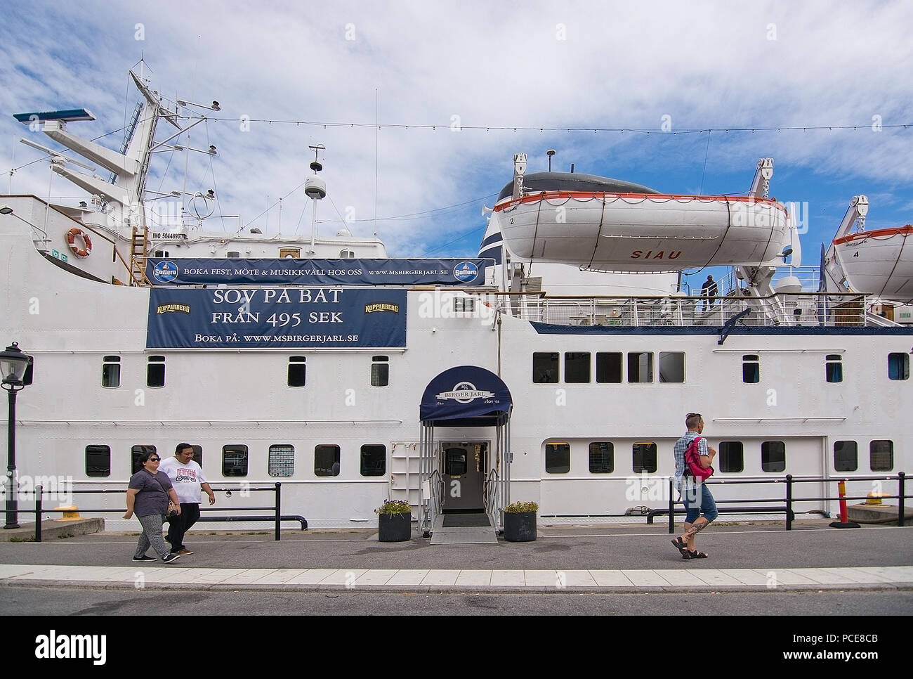 STOCKHOLM, Suède - le 11 juillet 2018 Bateau : MS Hotel Birger Jarl à Stadsgardskajen le 11 juillet 2018 à Stockholm, en Suède. Banque D'Images