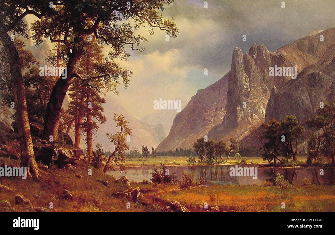 32Bierstadt-Yosemite 1866 Albert Vallée Banque D'Images 32Bierstadt-Yosemite 1866 Albert Vallée Banque D'Images