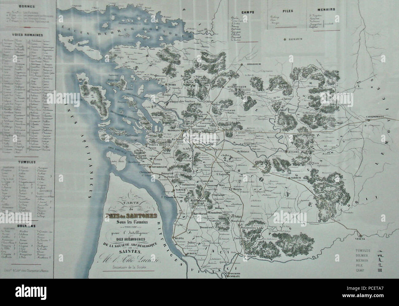 116 Carte du pays de Santones sous les Romains Banque D'Images