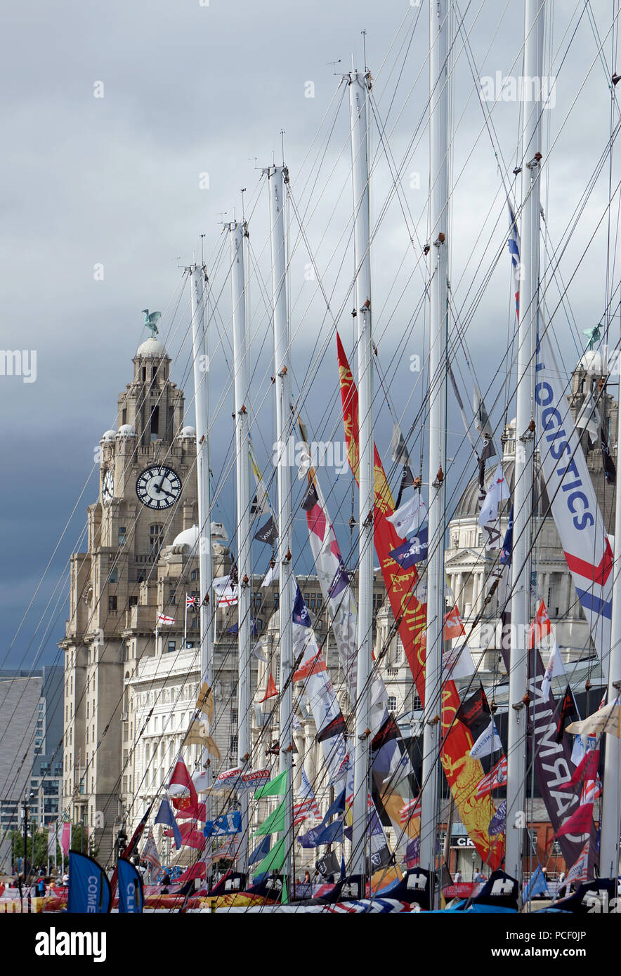Clipper Round the World Race disponibles au Royal Albert Dock, Liverpool. Banque D'Images