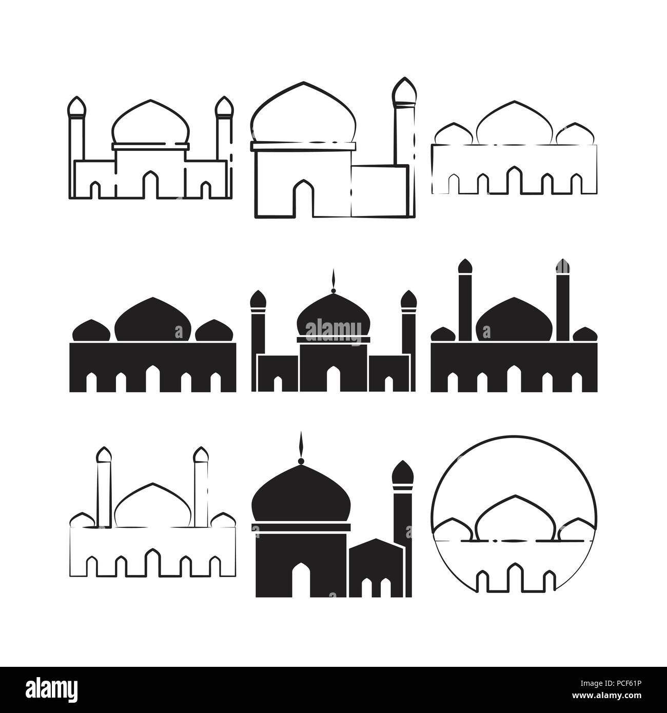 Personnalisés mosquée Vector Illustration Design graphique Paramétrage du modèle Illustration de Vecteur