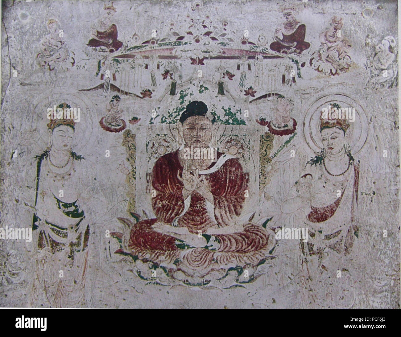 42 Amidhaba murale Horyuji paradis Banque D'Images