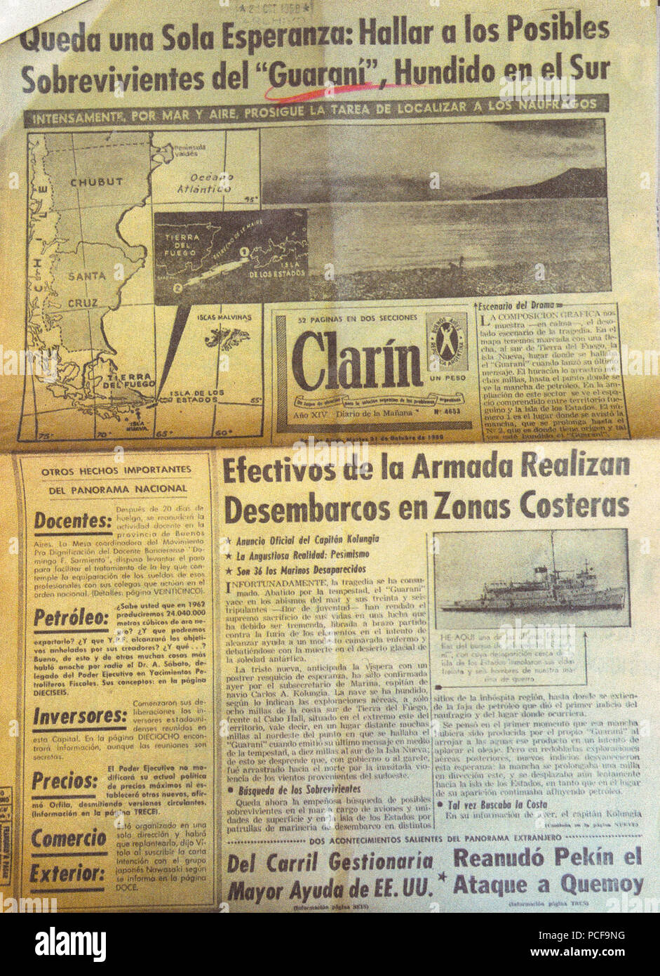 54-ARAGuarani-journal Clarin Banque D'Images