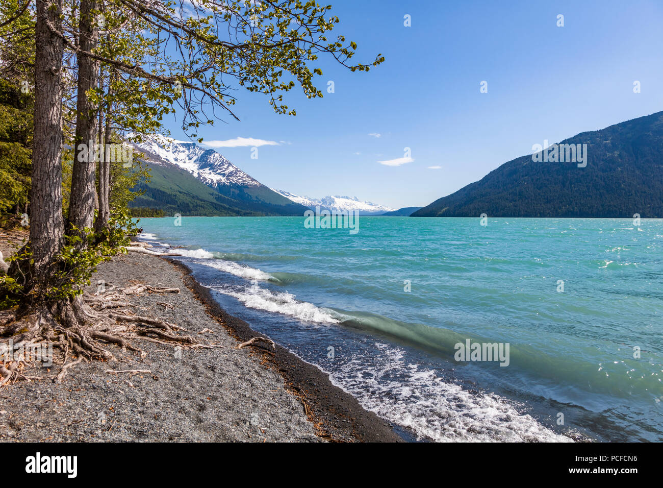 Lac Kenai turquoise sur la péninsule de Kenai en Alaska Banque D'Images