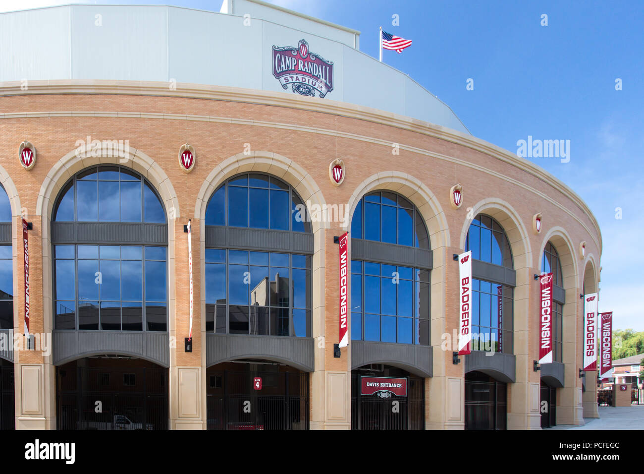 MADISON, WI/USA - 26 juin 2014 : Camp Randall Stadium sur le campus de l'Université de Wisconsin-Madison. Banque D'Images