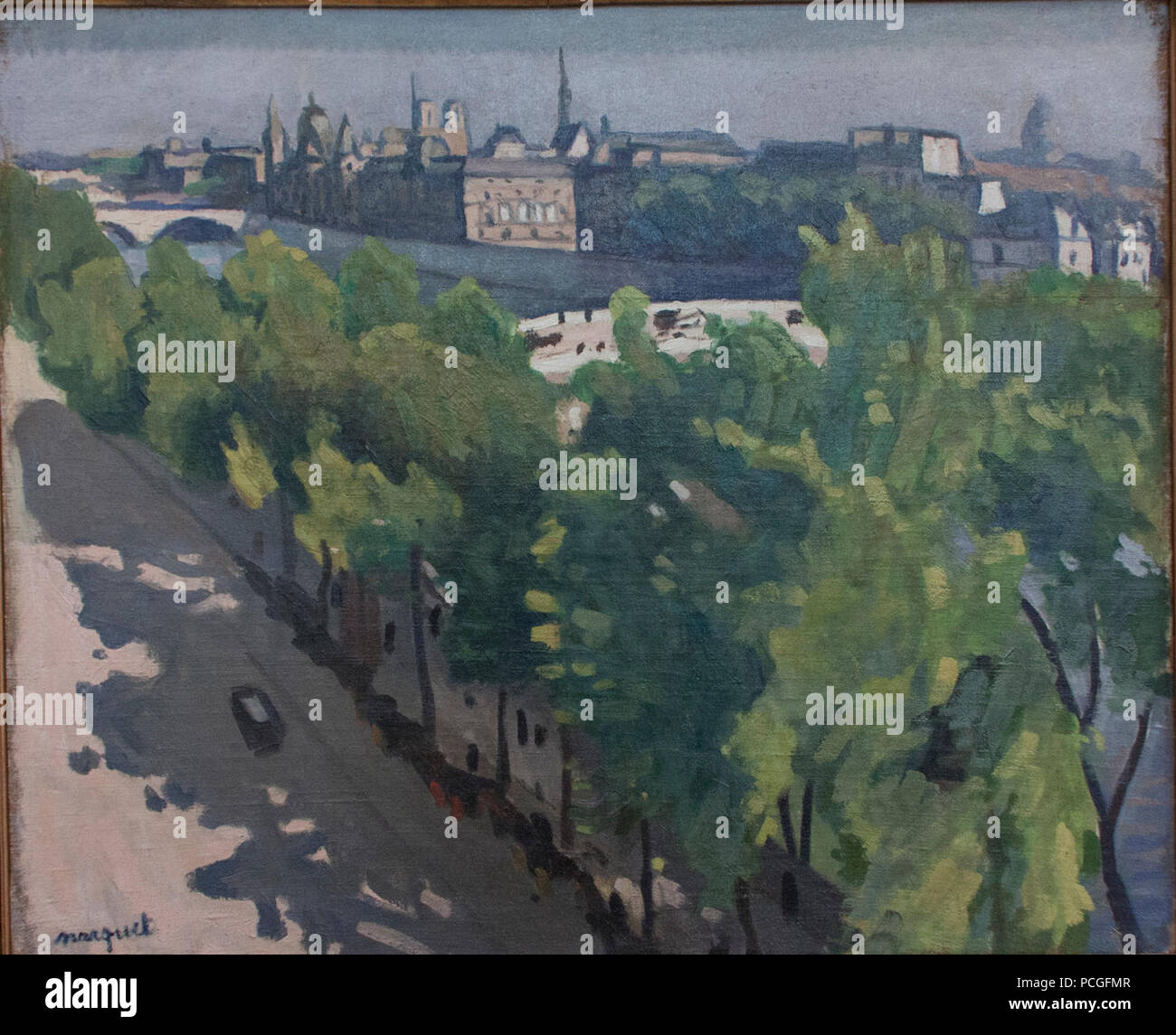 Albert Marquet - quai du Louvre, de l'été. Banque D'Images