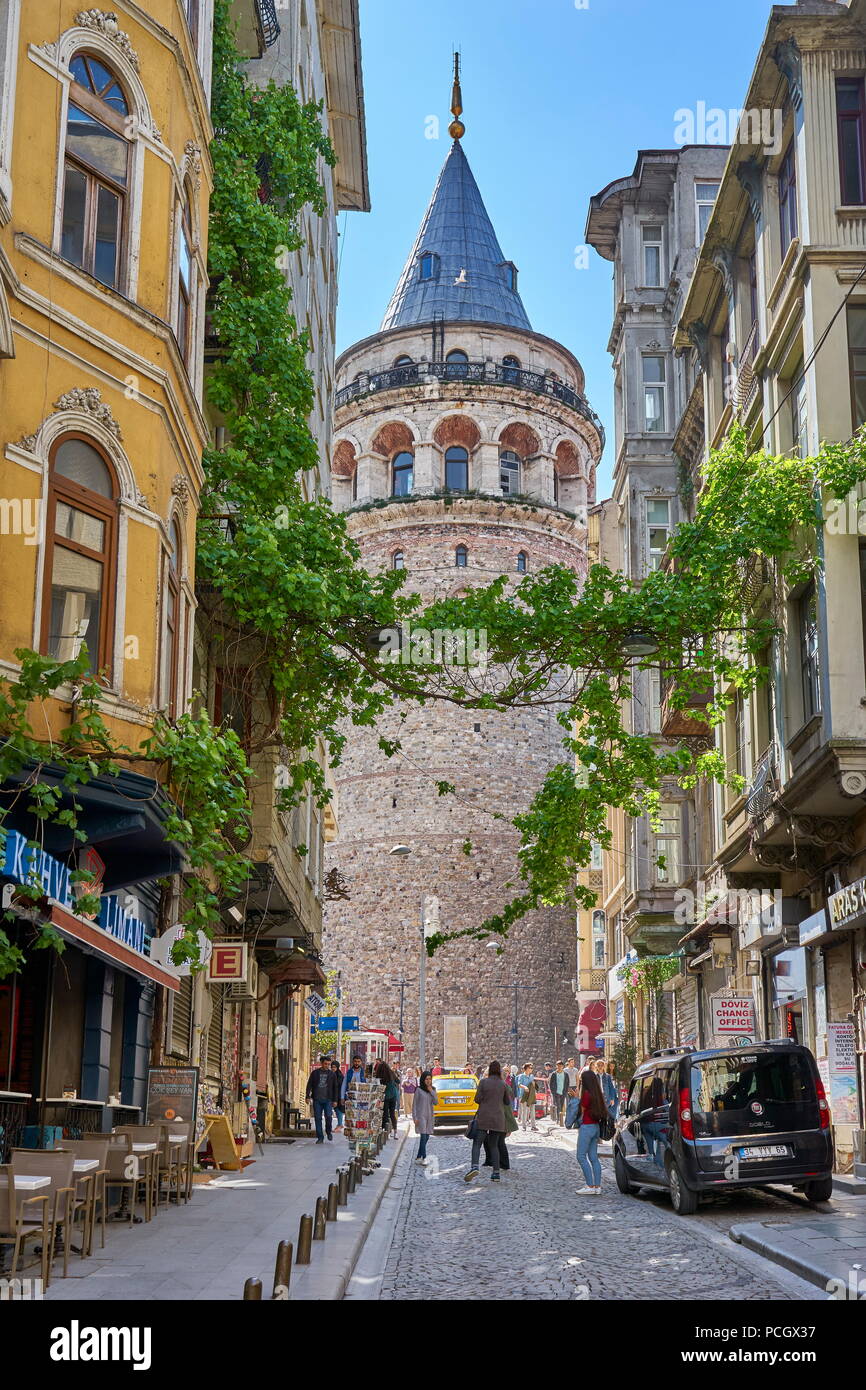 La tour de Galata, Istanbul, Turquie, l'UNESCO Banque D'Images