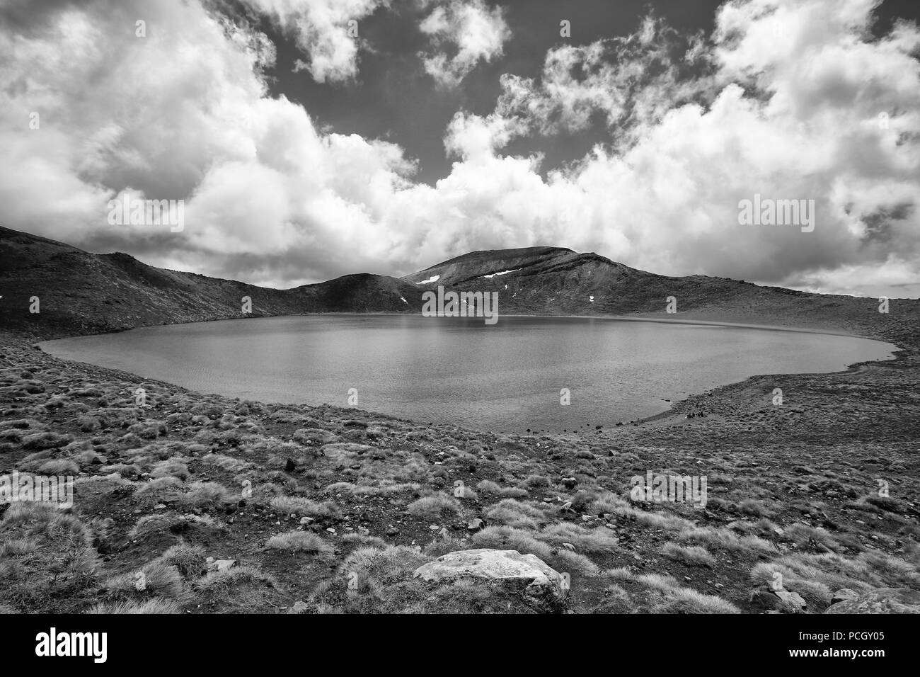 Le long de la traversée Alpine Tongariro : Lac Bleu Banque D'Images