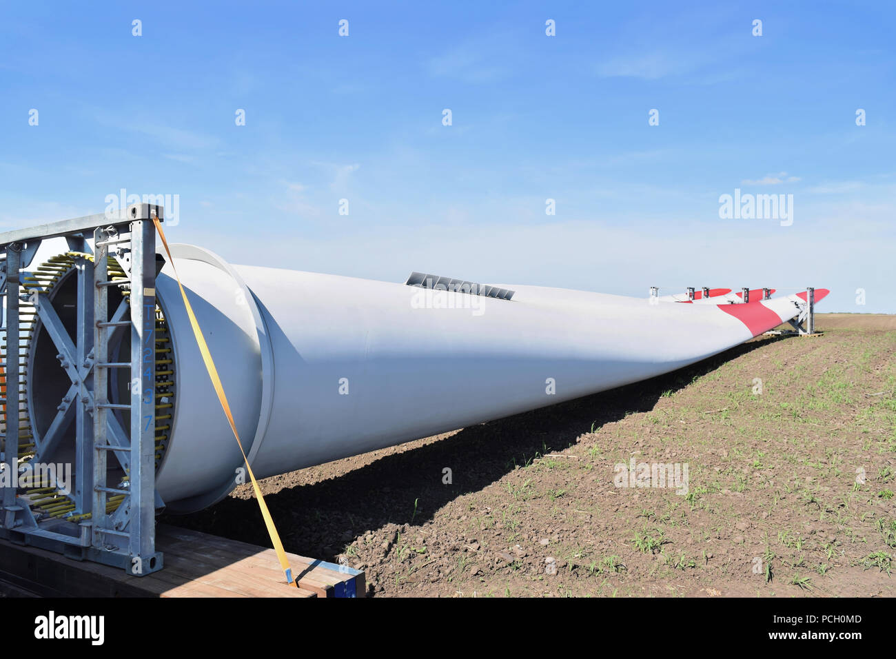La construction d'éoliennes à Alibunar, Serbie Banque D'Images