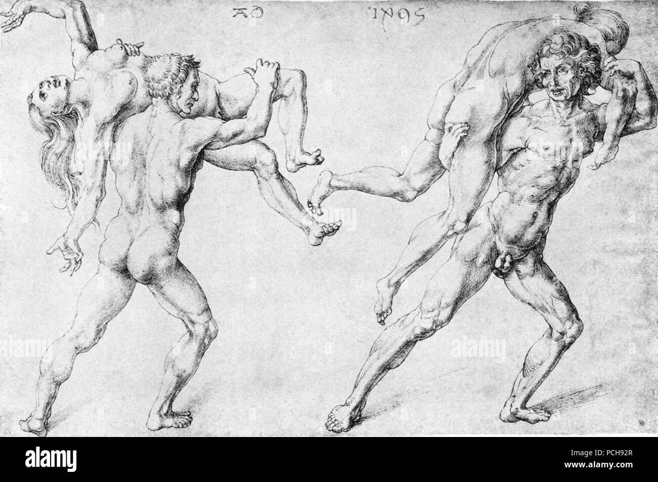 Albrecht Dürer - Enlèvement d'une femme - Banque D'Images