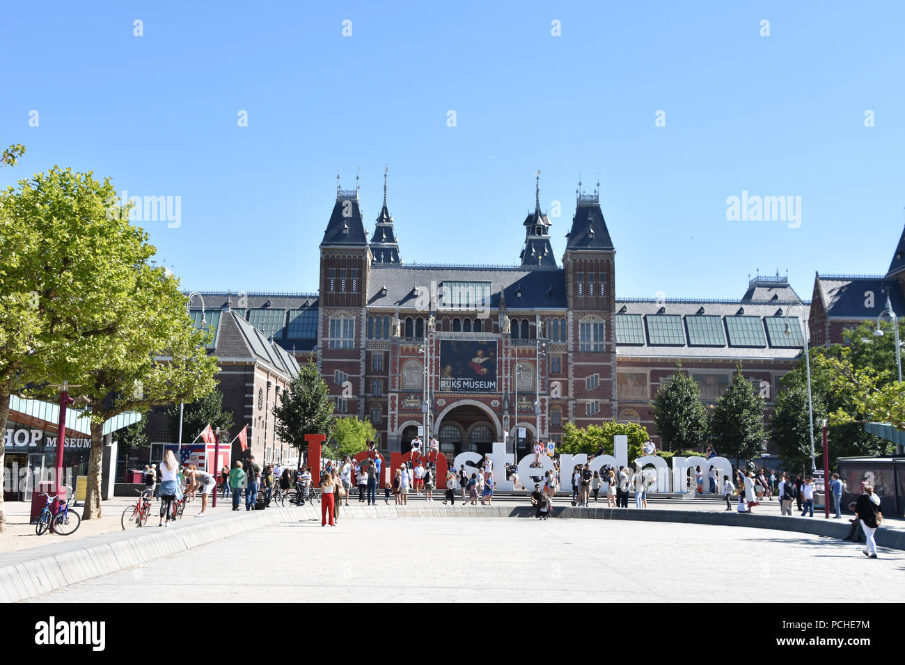 'Je Amsterdam' en face du musée Rijks, Amsterdam. Juin, 2018 Banque D'Images
