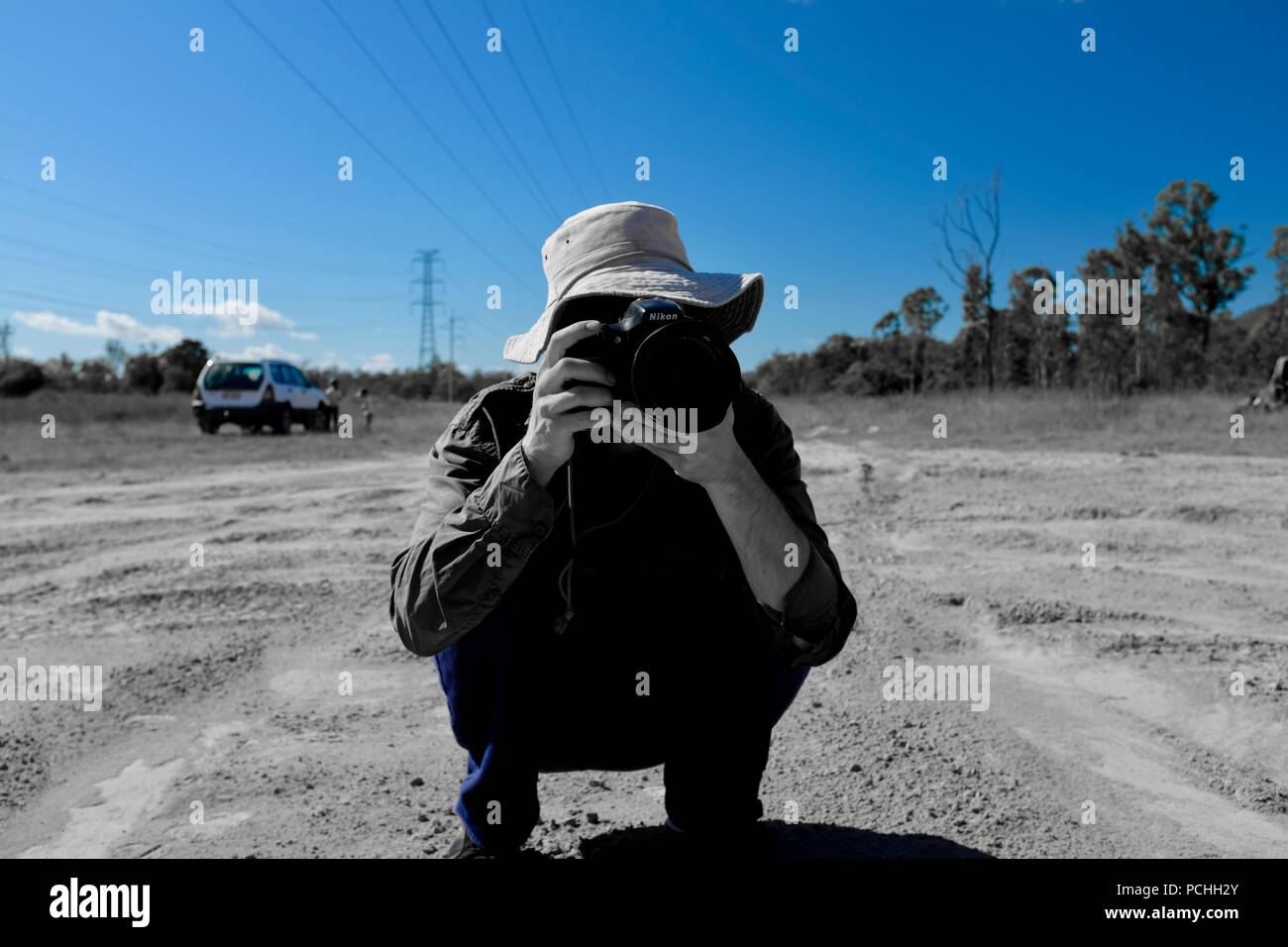 L'homme de prendre une photo du photographe, Townsville, Queensland, Australie Banque D'Images