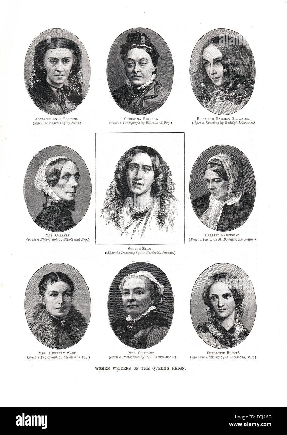 Les femmes écrivains de l'ère victorienne Banque D'Images