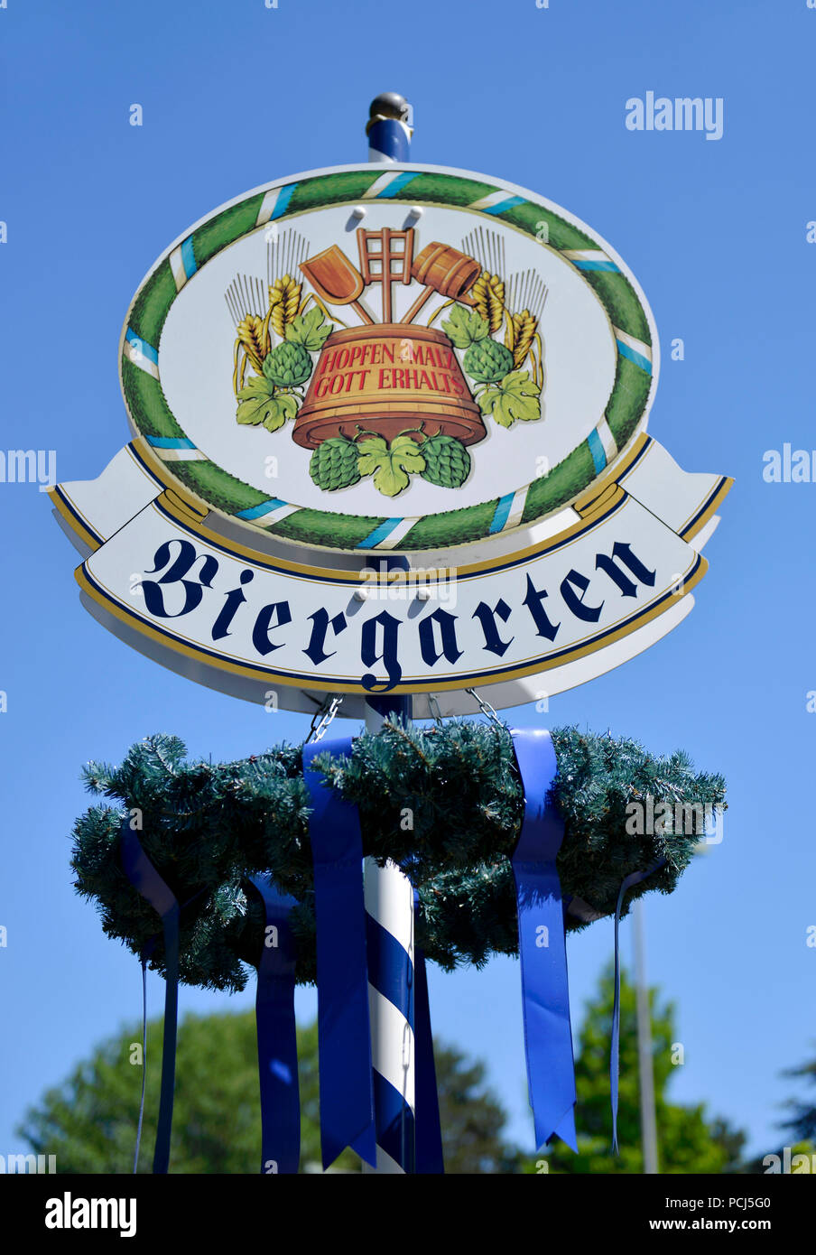Biergarten, Eichborndamm, Reinickendorf, Berlin, Deutschland Banque D'Images