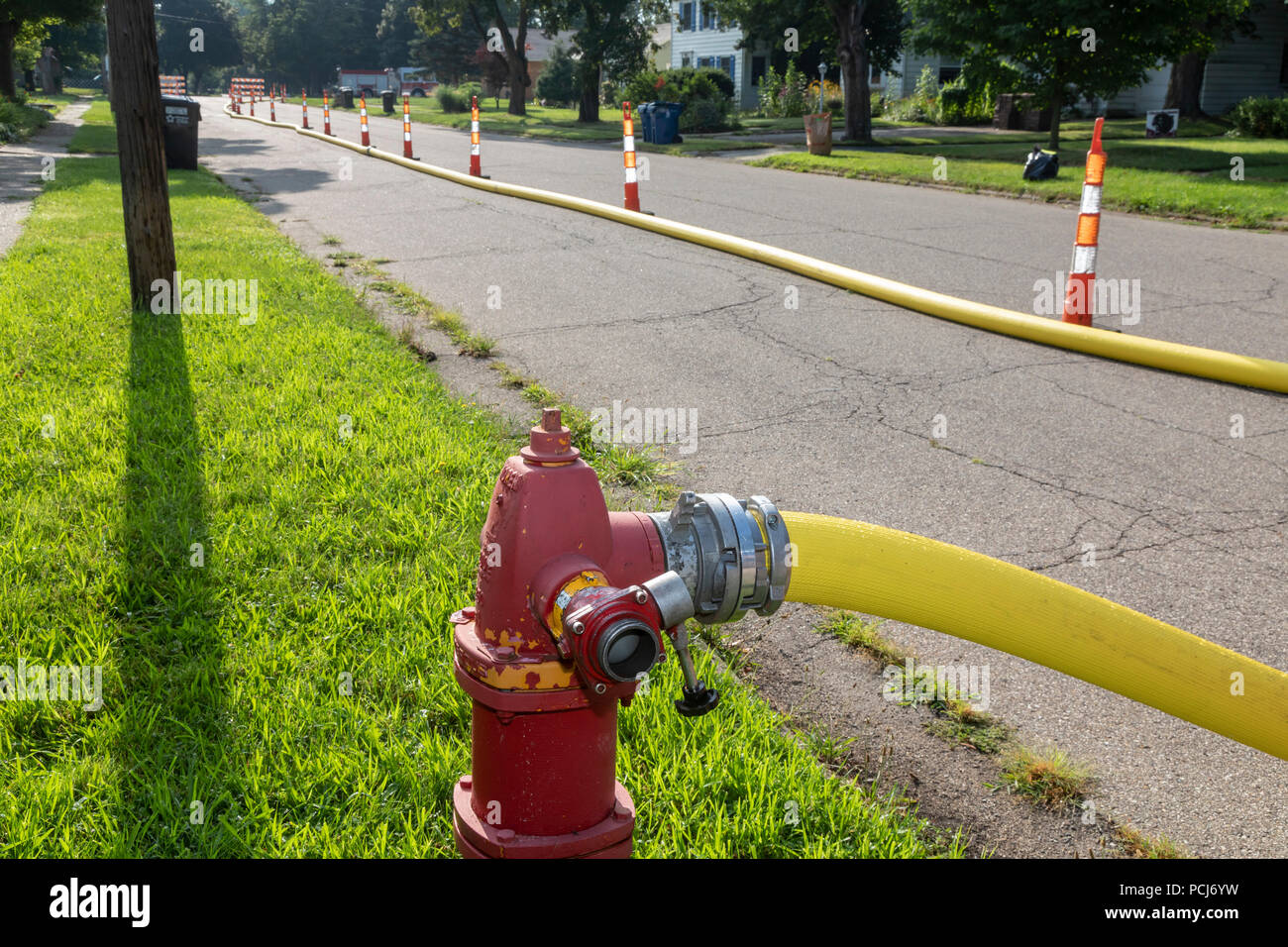 Parchemin, Michigan - à la suite de la découverte de concentrations élevées de PFA dans le parchemin de l'eau potable, des efforts sont en cours pour relier la ville' Banque D'Images
