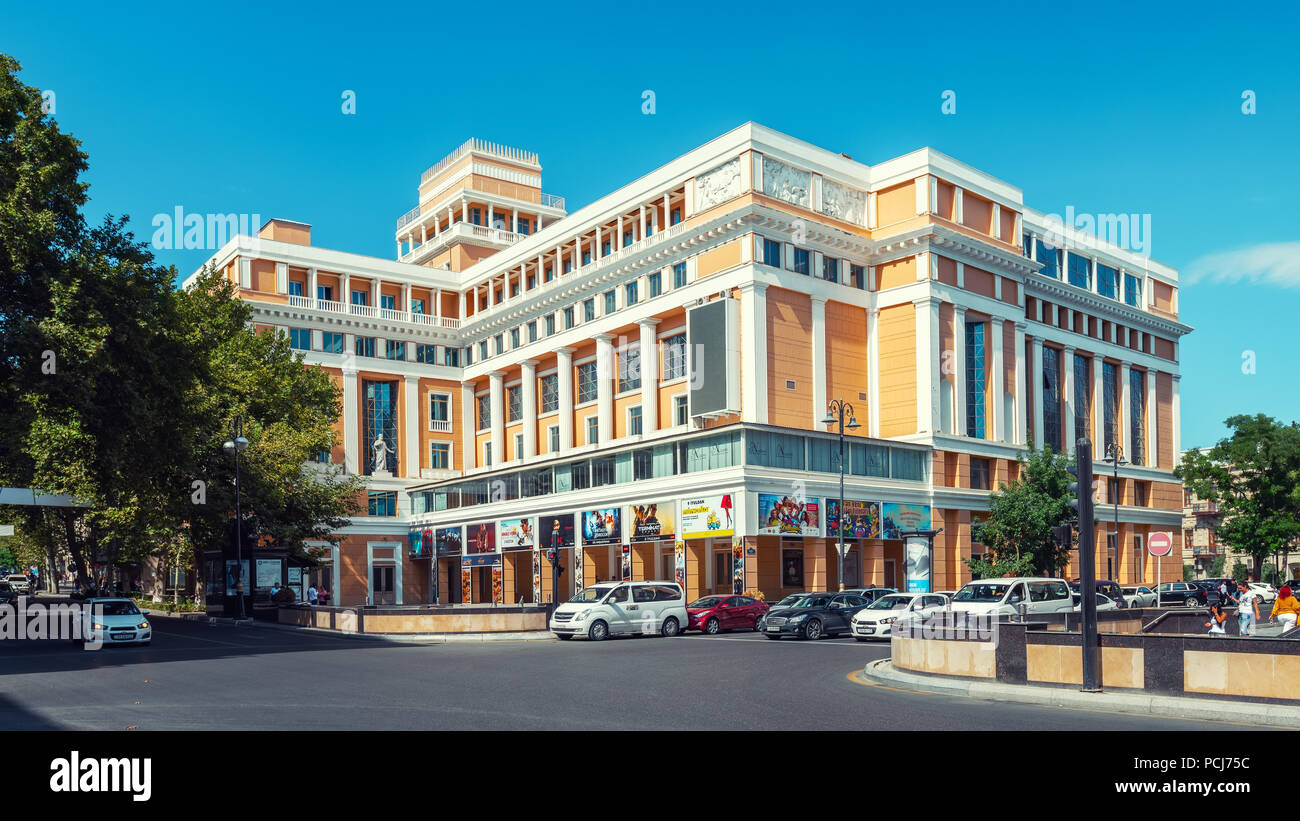 Bakou, Azerbaïdjan, le 03 mai, 2018. Ancien bâtiment de l'architecture de l'Nizami cinema Banque D'Images