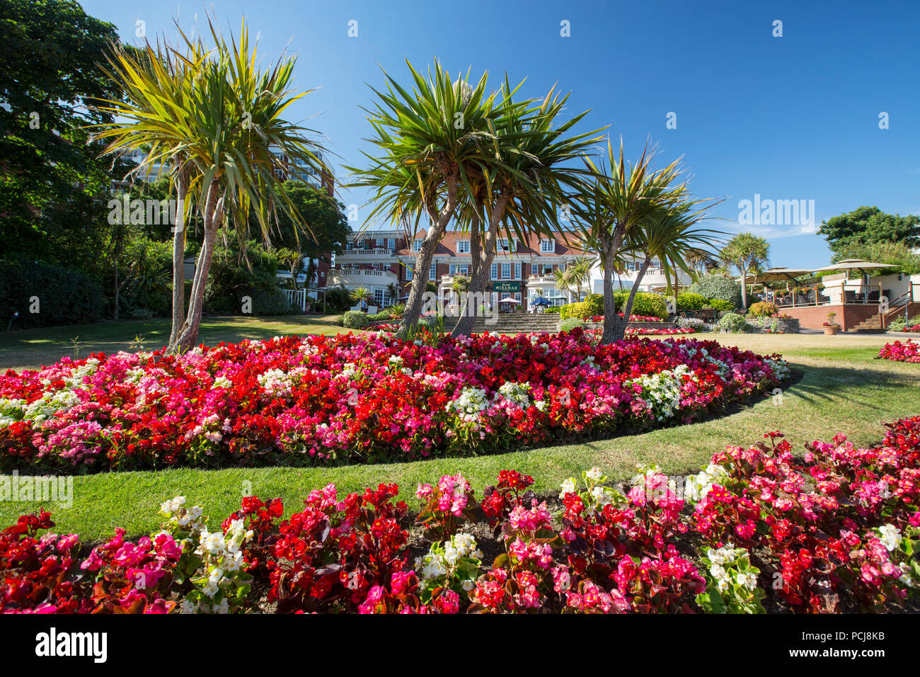 Le parc de l'Hôtel Miramar de Bournemouth, Dorset, UK. Banque D'Images