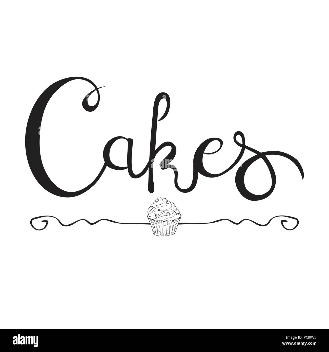 Logo, signe, style pour la pâtisserie, boulangerie. Lettrage, Illustration de Vecteur