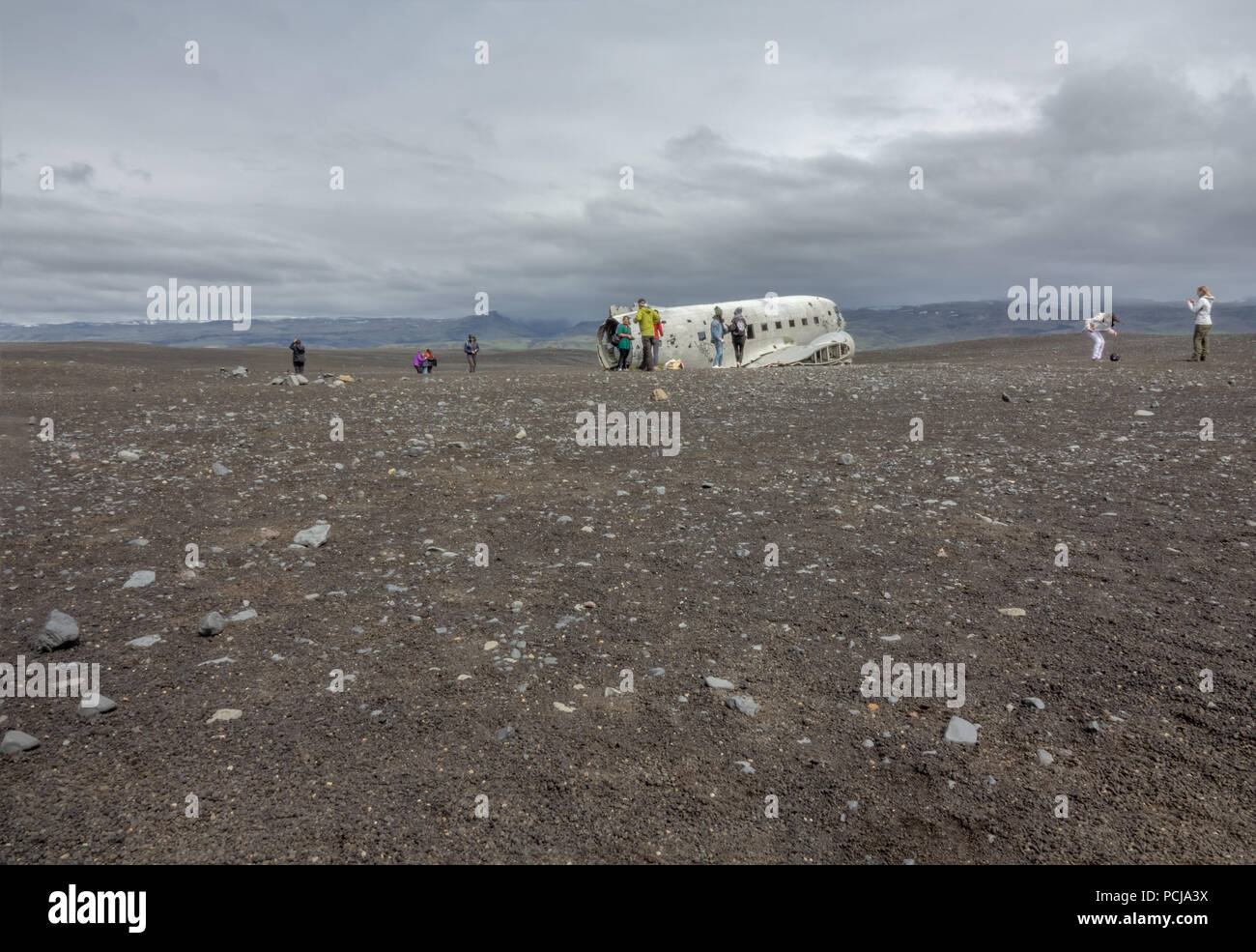 Vik, Iceland-June 11, 2018 : en Novembre 21, 1973 un US Navy Douglas R4D-8, super DC-3 s'est écrasé dans le sud de l'Islande, en raison d'une cerise. C'est une pop Banque D'Images
