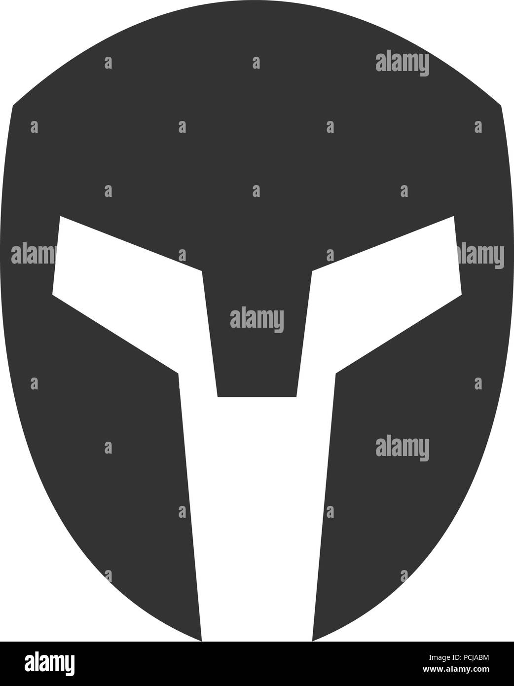 Tête simple silhouette vecteur conception spartiate eps10 Illustration de Vecteur