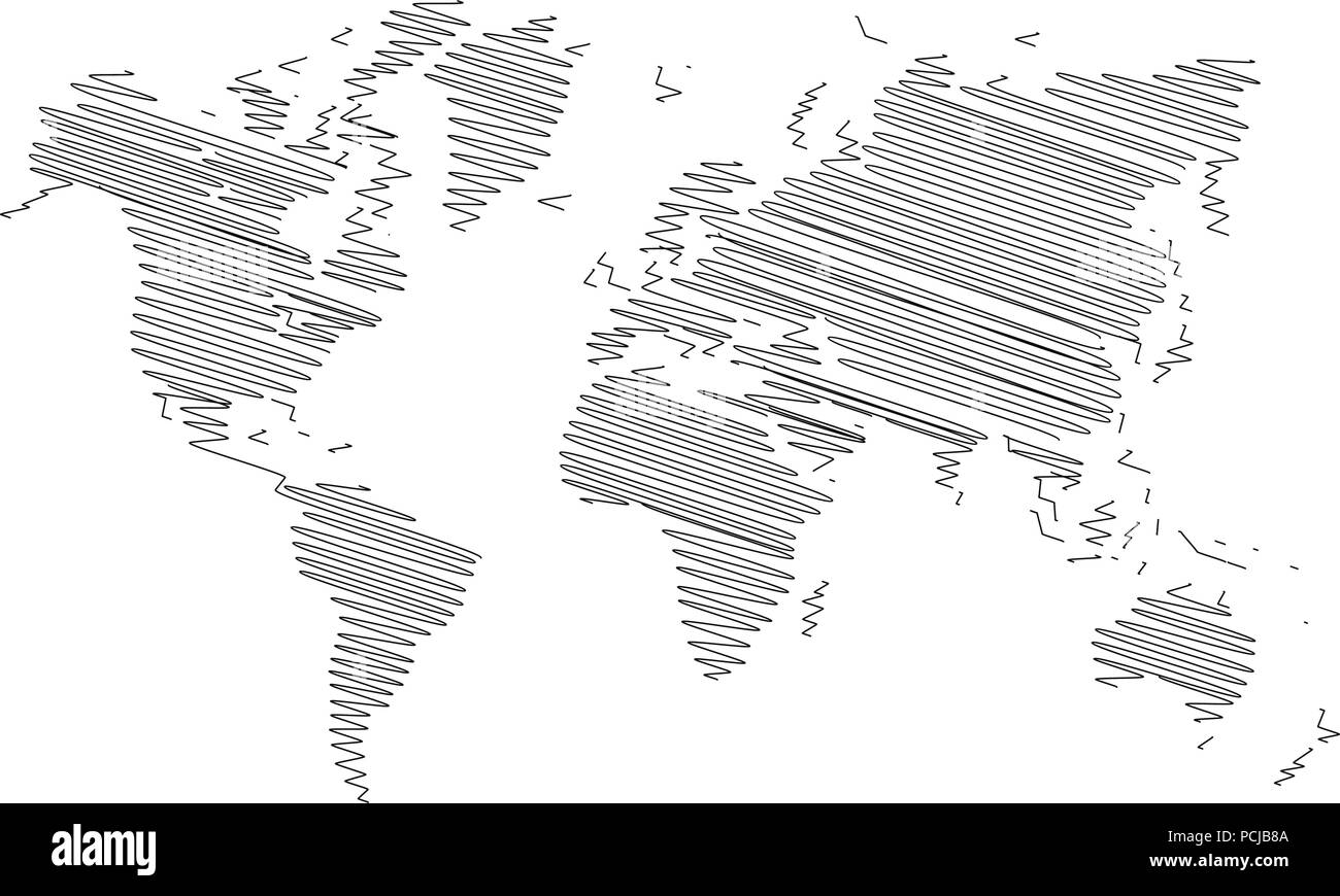 Carte du monde scribble vector Illustration de Vecteur