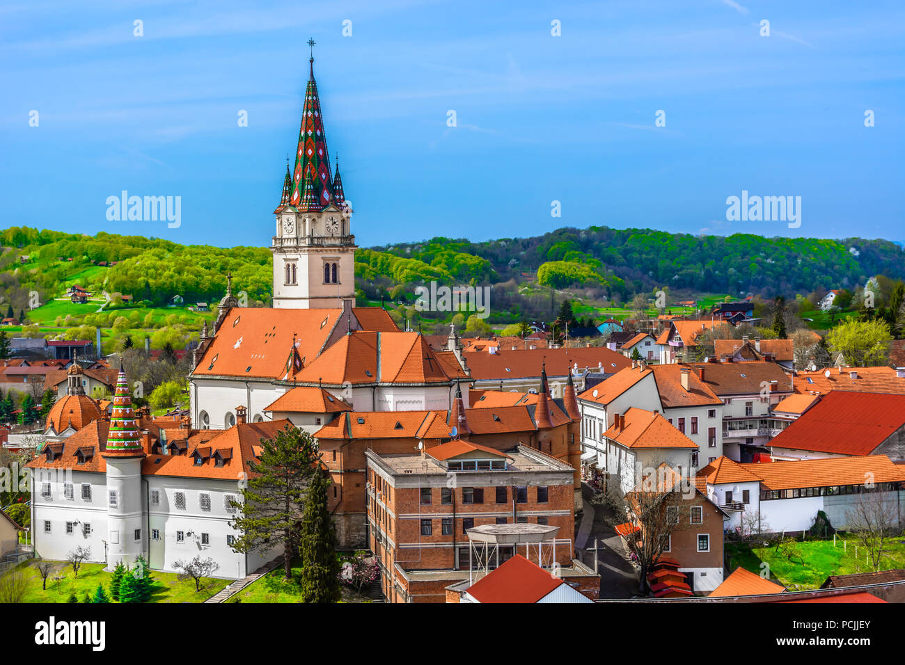 Vue panoramique à Marija Bistrica culte en Croatie, l'Europe. Banque D'Images