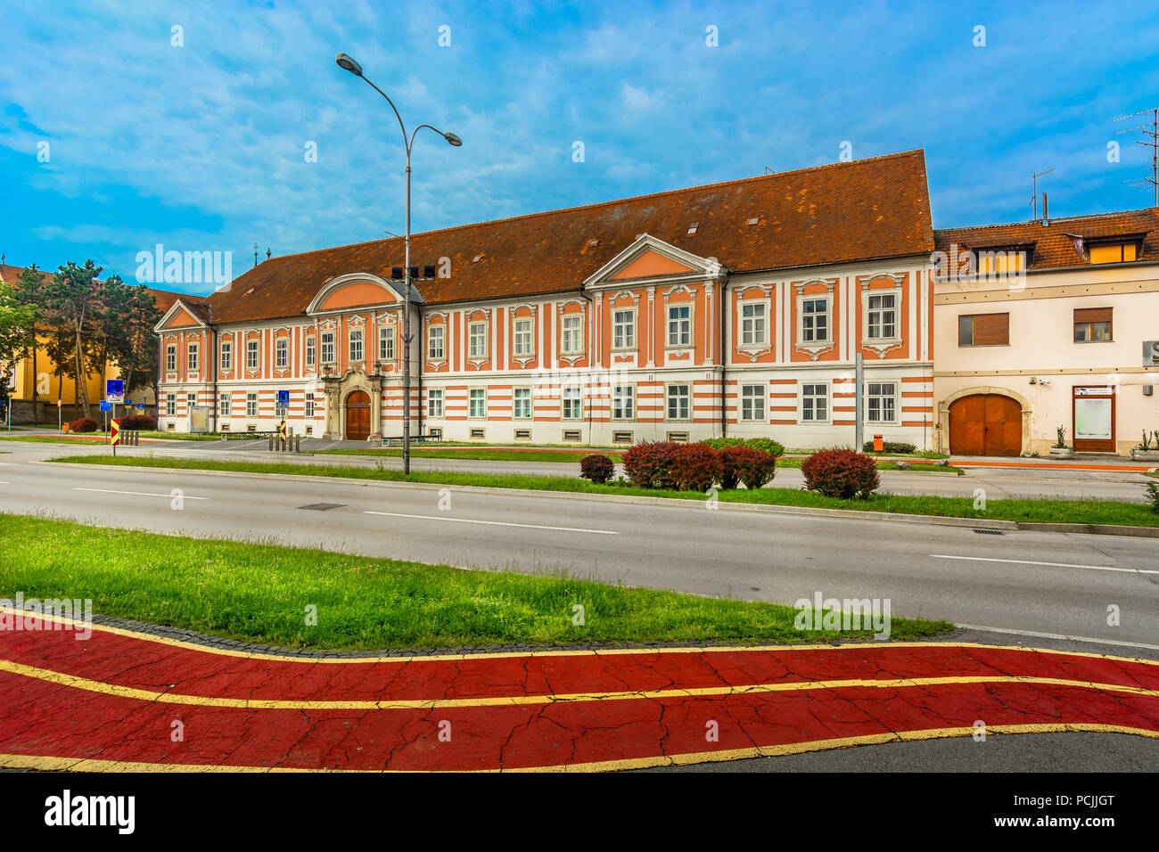 Vue panoramique sur la vieille ville de Varazdin, lieux croate. Banque D'Images