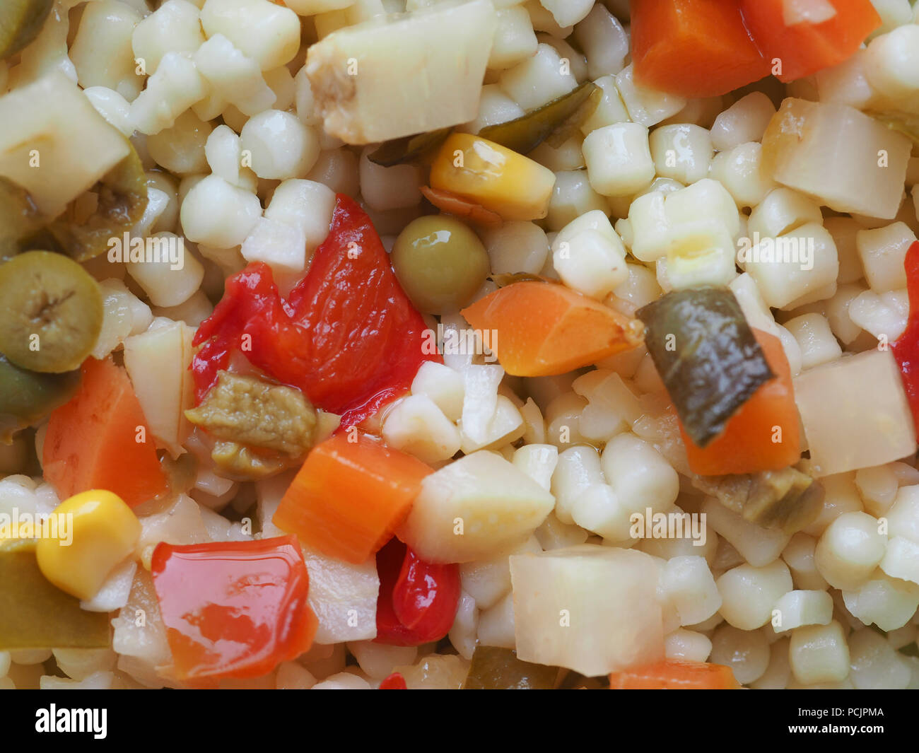 Végétarien salade de pâtes italienne traditionnelle avec des légumes Banque D'Images